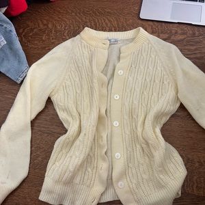 Pale yellow vintage soft cardigan rory gilmore